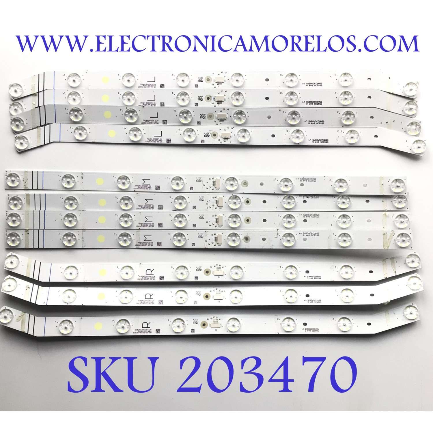 KIT DE LED'S PARA TCL (INCOMPLETO SOLO 11 PIEZAS) / NUMERO DE PARTE 4C-LB5508-HR11J / 4C-LB5508-HR08J / 4C-LB5508-HR12J / 55HR330M08B5 V4 / 55HR330M08C5 / 55HR330M08A5 / PANEL LVU550NDJL / MODELO 55S535 / NOTA IMPORTANTE:KIT CONSTA DE 12 PIEZAS EN TOTAL